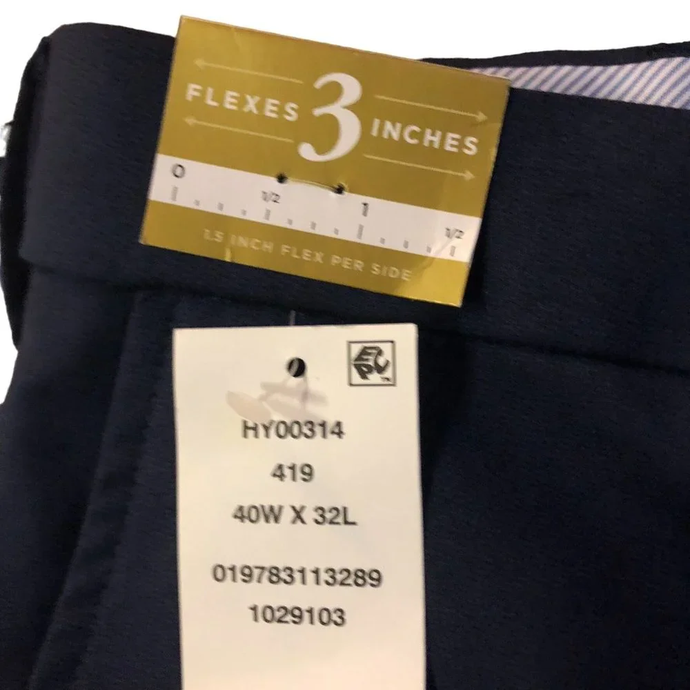 J M Haggar Dress Pants 40x32 NEW Blue Flat Front